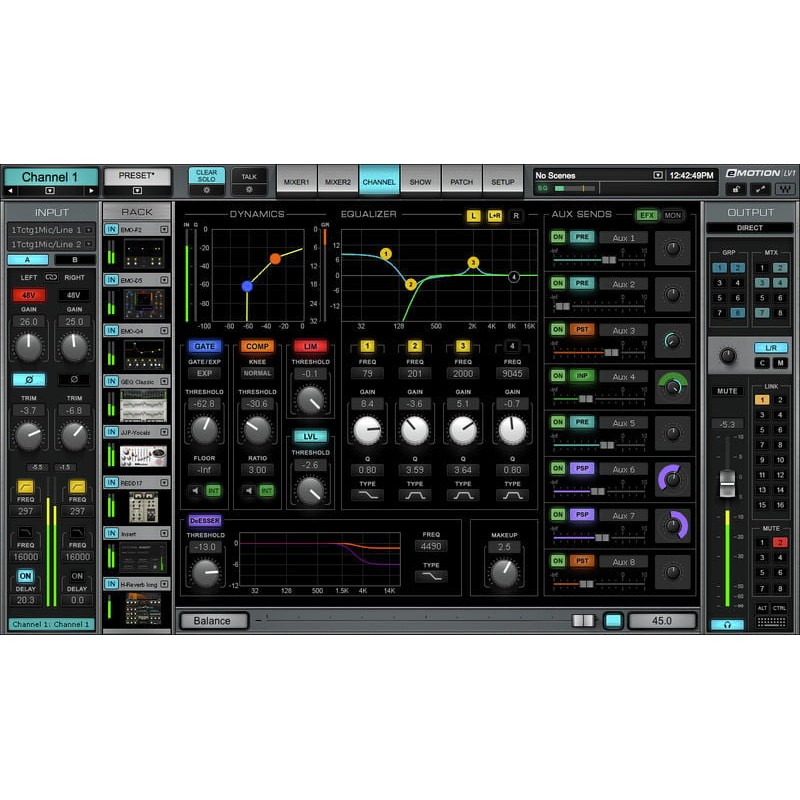 Waves eMotion LV1 Live Mixer – 16 St Ch. - Oprogramowanie Live Mixer (do pobrania)