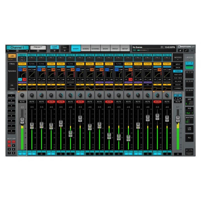 Waves eMotion LV1 Live Mixer – 32 St Ch. - Oprogramowanie Live Mixer dla sieci Soundgrid (do pobrania)