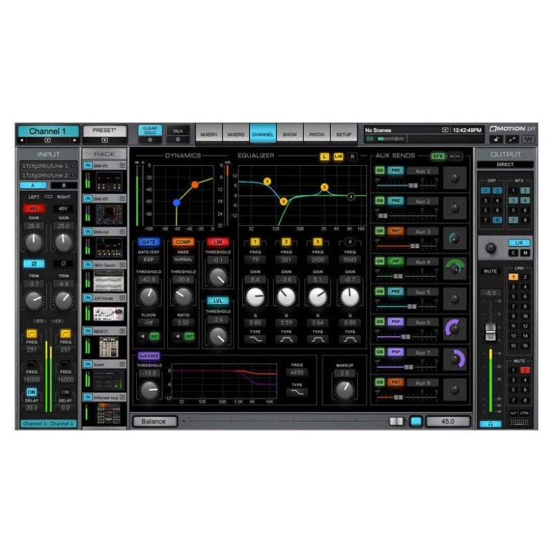 Waves eMotion LV1 Live Mixer – 32 St Ch. - Oprogramowanie Live Mixer dla sieci Soundgrid (do pobrania)