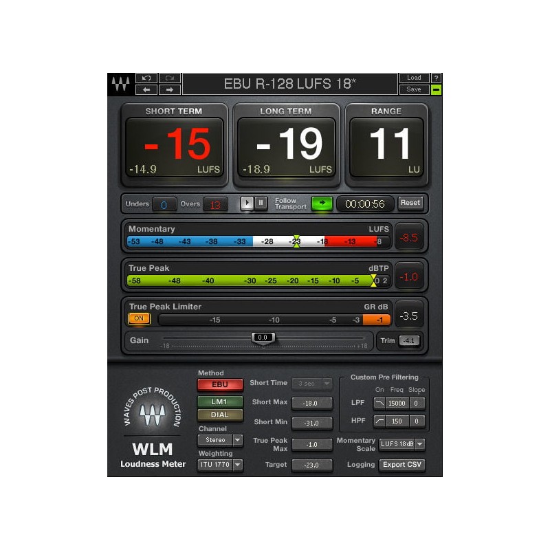 Waves WLM Plus Loudness Meter - Wtyczka głośności (do pobrania)