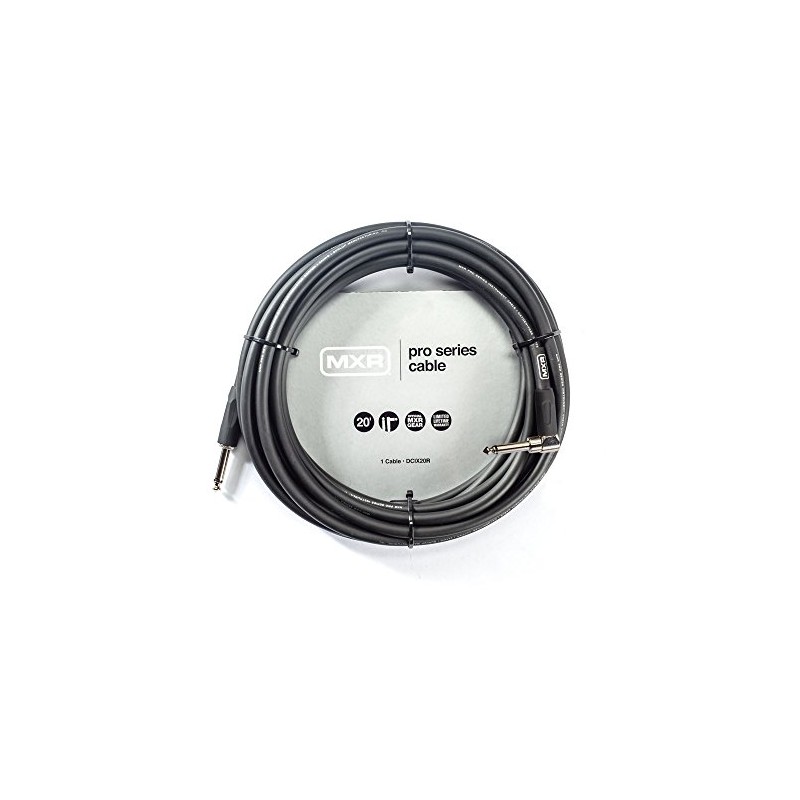 DUNLOP MXR DCIX20R - kabel gitarowy 6m - 1 - Kable instrumentalne - 6 metrowy kabel -jeden wtyk kątowy, drugi prosty. Seria PRO,