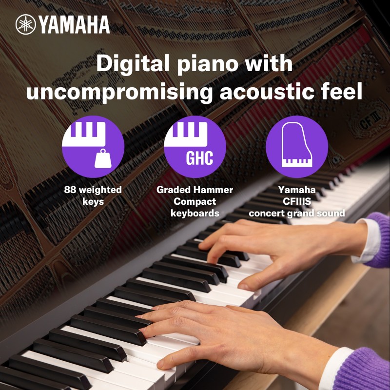 Yamaha P-145BT - Pianino cyfrowe z Bluetooth - 8 - Pianina cyfrowe - Pianino cyfrowe P-145BT jest wyposażone w wbudowaną funkcję