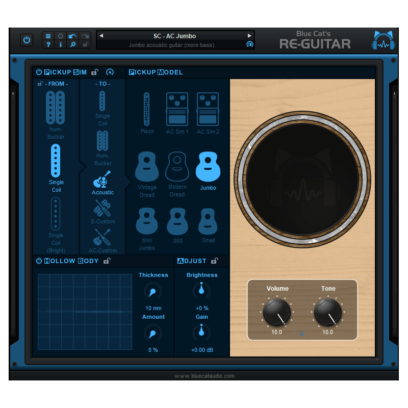 Blue Cat Audio Re-Guitar - Wtyczka do emulacji brzmień gitarowych (do pobrania)