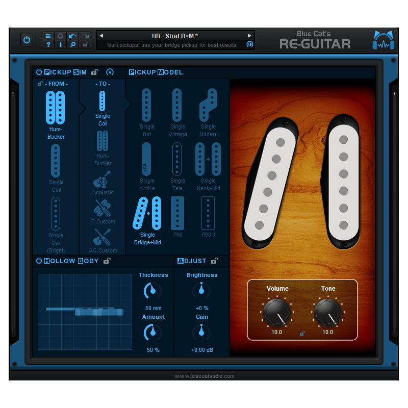 Blue Cat Audio Re-Guitar - Wtyczka do emulacji brzmień gitarowych (do pobrania)