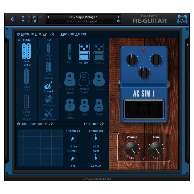 Blue Cat Audio Re-Guitar - Wtyczka do emulacji brzmień gitarowych (do pobrania)