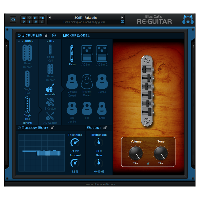 Blue Cat Audio Re-Guitar - Wtyczka do emulacji brzmień gitarowych (do pobrania)