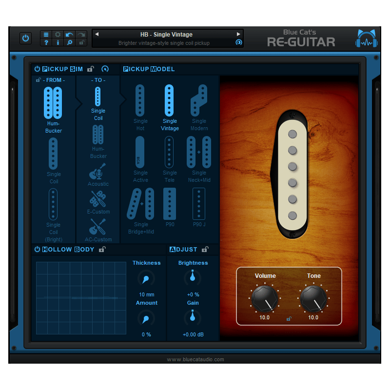 Blue Cat Audio Re-Guitar - Wtyczka do emulacji brzmień gitarowych (do pobrania)
