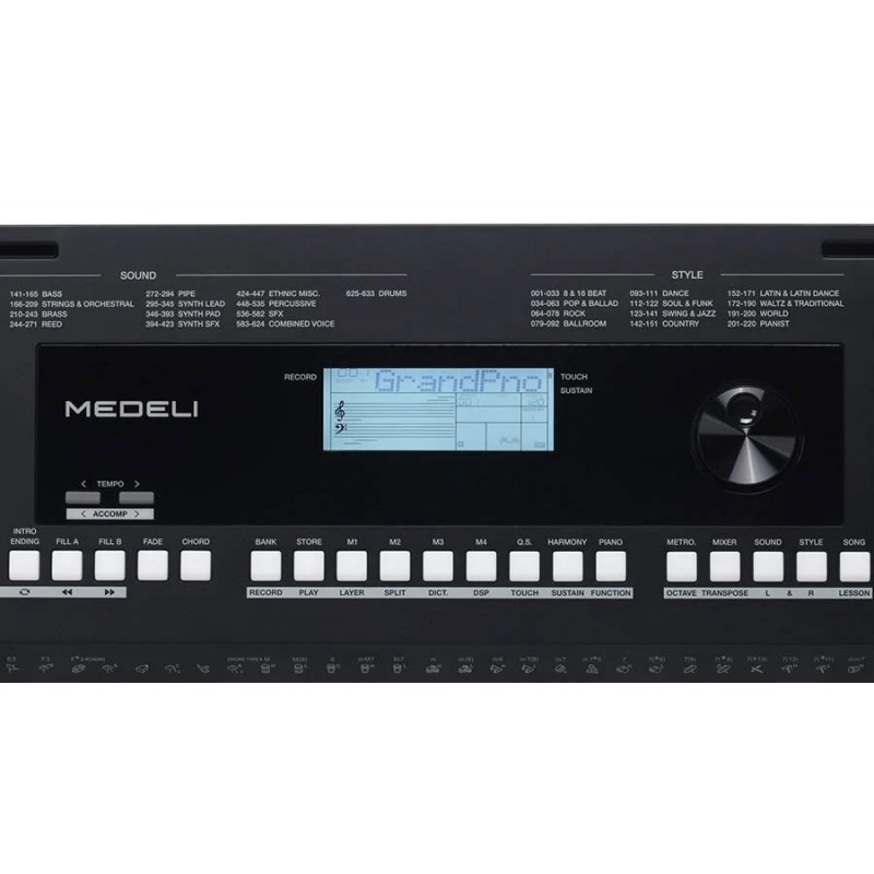 Medeli MK 300 - keyboard z dynamiczną klawiaturą, 5 oktaw - 6 - Keyboardy - Medeli MK-300 to zaawansowany keyboard serii Milleni