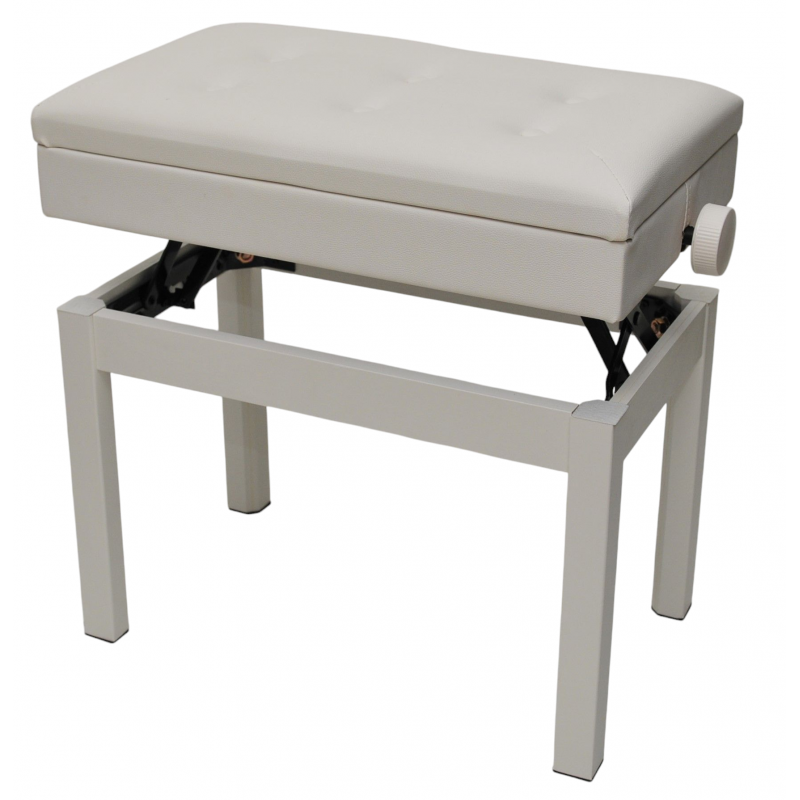 Prima PB-300 WH - Ława do pianina, biała - 3 - Siedziska, Ławy - Ława do pianina PRIMA PB łączy w sobie elegancję, wygodę i funk