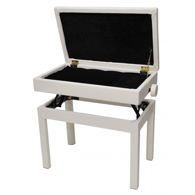 Prima PB-300 WH - Ława do pianina, biała - 4 - Siedziska, Ławy - Ława do pianina PRIMA PB łączy w sobie elegancję, wygodę i funk