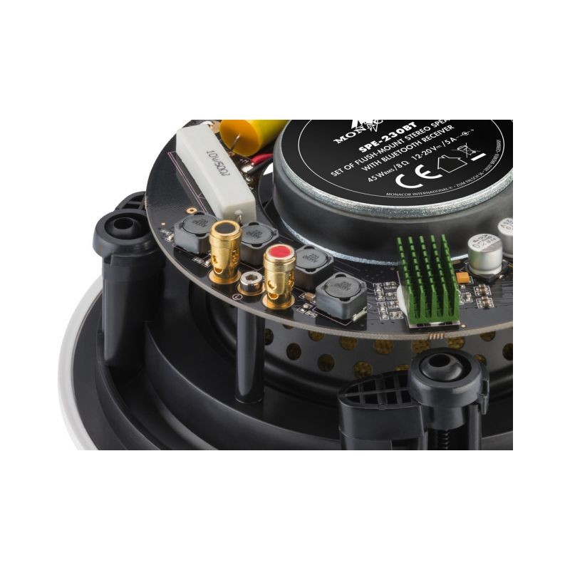 MONACOR SPE-230BT Para 2-drożnych głośników sufitowych HiFi, z odbiornikiem Bluetooth - 2 - Głośniki instalacyjne - Składa się z