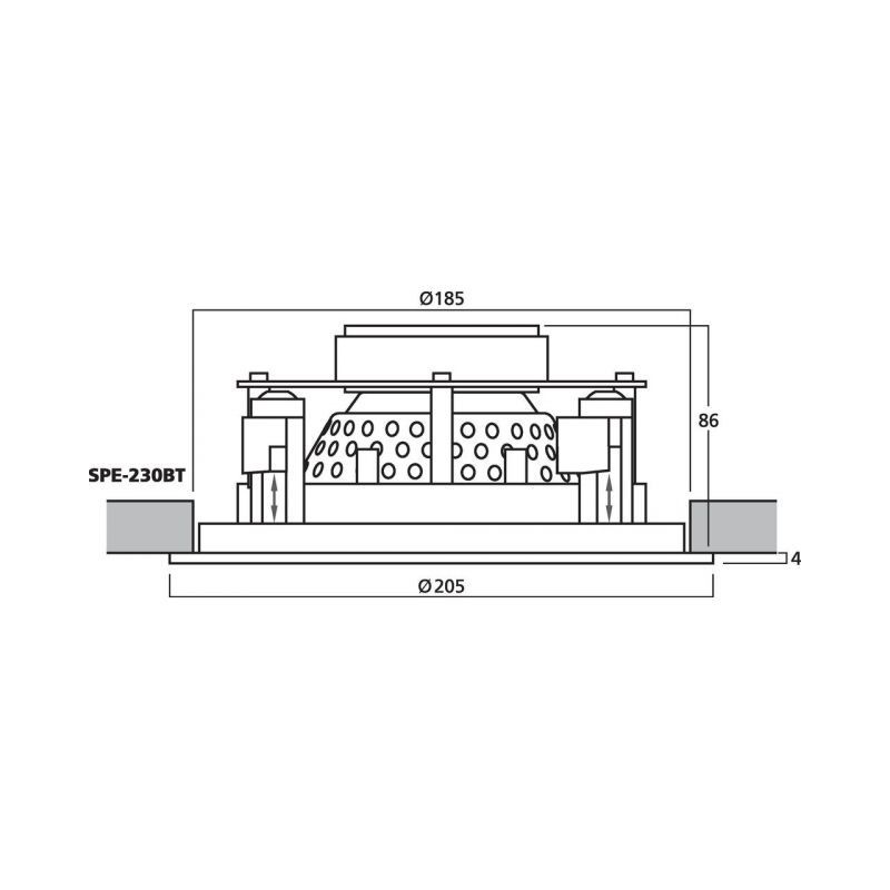 MONACOR SPE-230BT Para 2-drożnych głośników sufitowych HiFi, z odbiornikiem Bluetooth - 3 - Głośniki instalacyjne - Składa się z