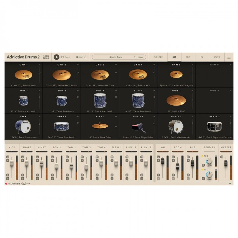 XLN Audio Addictive Drums 2: Studio Rock ADpak - Rozszerzenie do wtyczki (do pobrania)