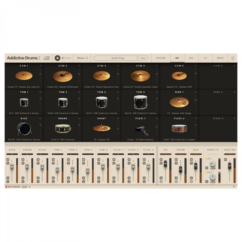 XLN Audio Addictive Drums 2: Studio Prog ADpak - Rozszerzenie do wtyczki (do pobrania)