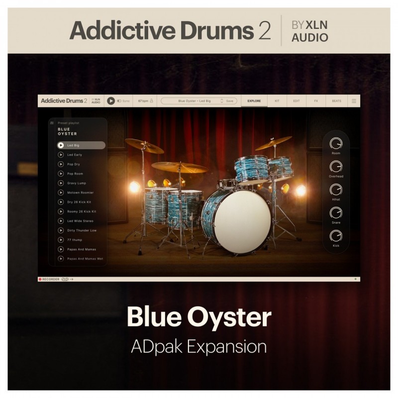 XLN Audio Addictive Drums 2: Blue Oyster ADpak - Rozszerzenie do wtyczki (do pobrania)