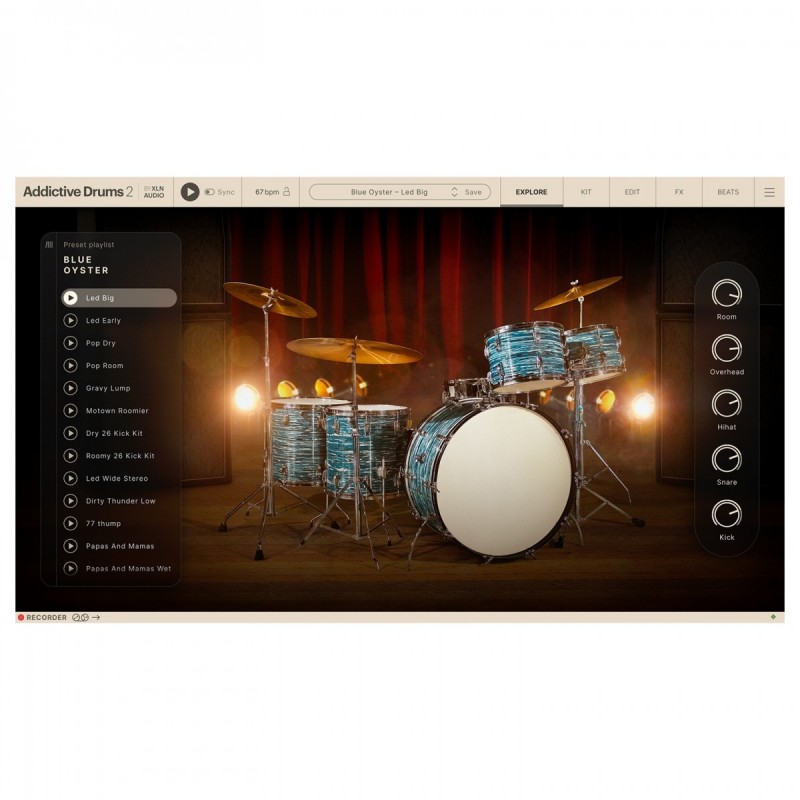 XLN Audio Addictive Drums 2: Blue Oyster ADpak - Rozszerzenie do wtyczki (do pobrania)