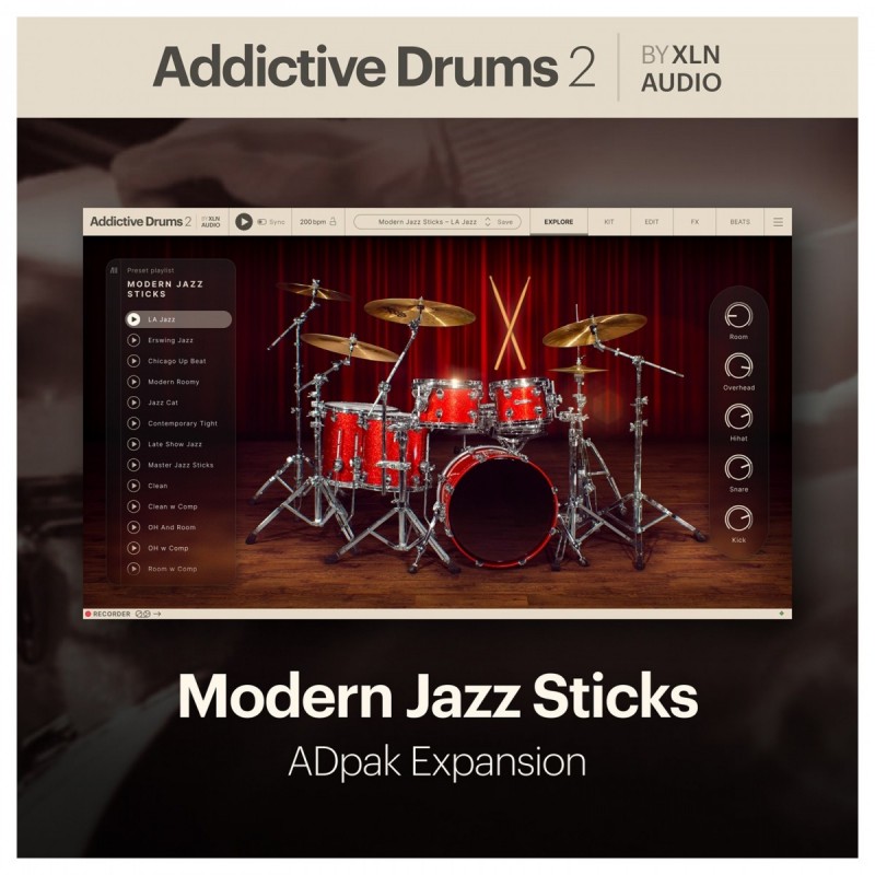 XLN Audio Addictive Drums 2: Modern Jazz Sticks ADpak - Rozszerzenie do wtyczki (do pobrania)