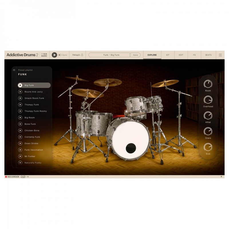 XLN Audio Addictive Drums 2: Funk ADpak - Rozszerzenie do wtyczki (do pobrania)