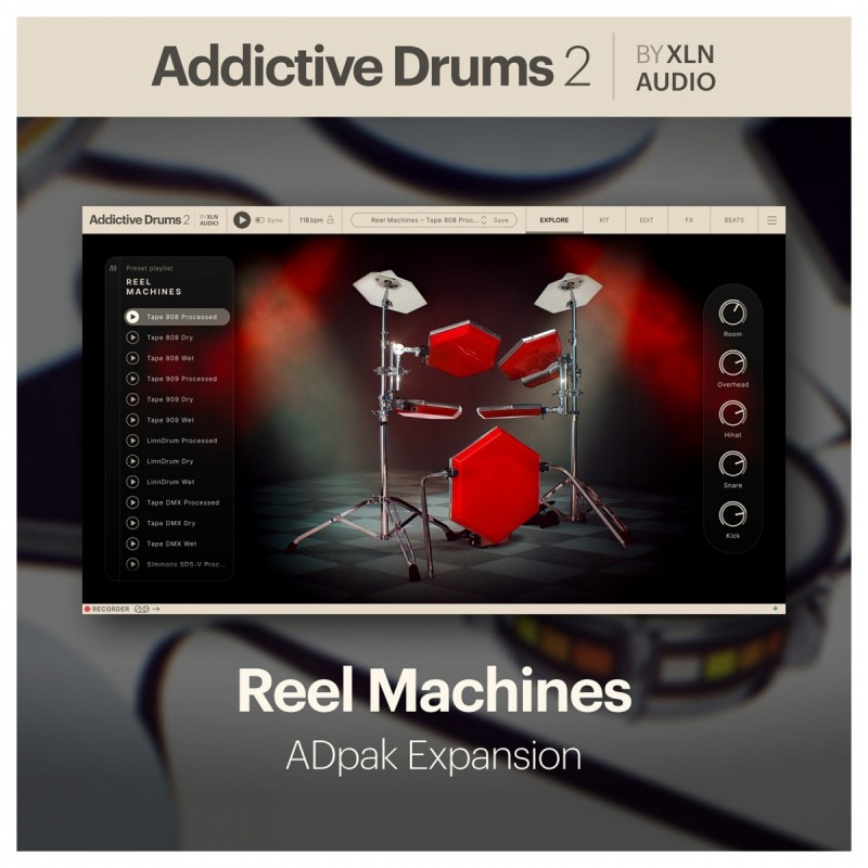 XLN Audio Addictive Drums 2: Reel Machines ADpak - Rozszerzenie do wtyczki (do pobrania)