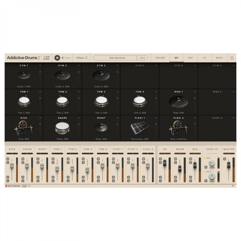 XLN Audio Addictive Drums 2: Reel Machines ADpak - Rozszerzenie do wtyczki (do pobrania)
