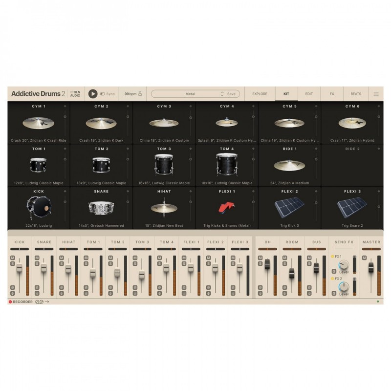 XLN Audio Addictive Drums 2: Metal ADpak - Rozszerzenie do wtyczki (do pobrania)