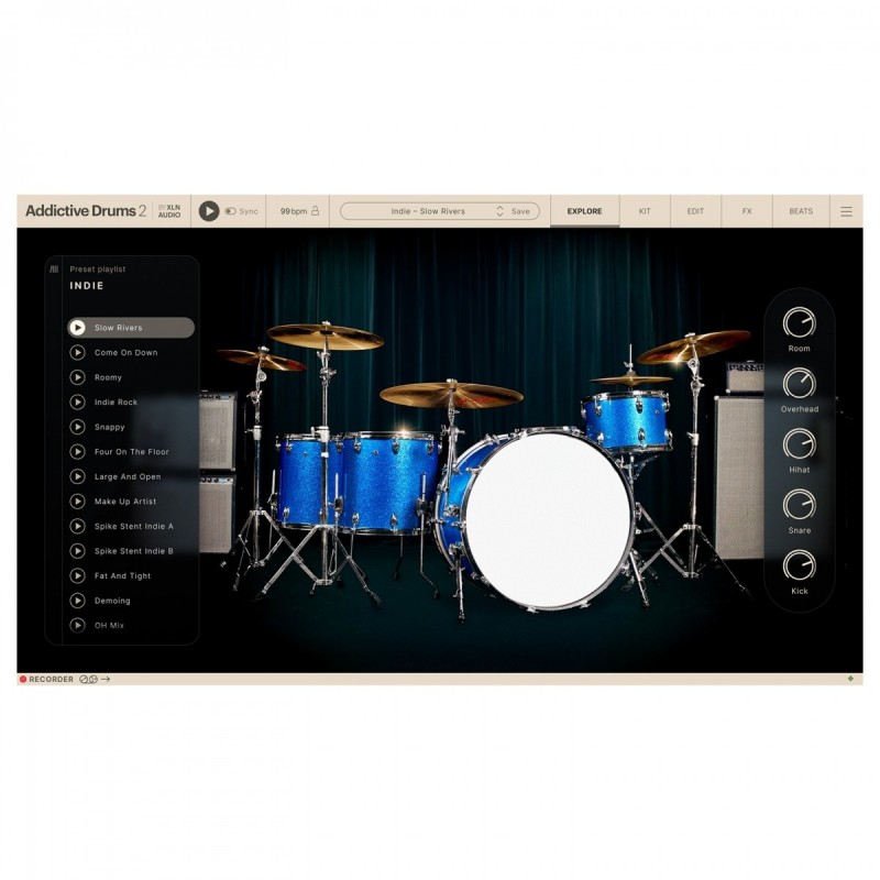 XLN Audio Addictive Drums 2: Indie ADpak - Rozszerzenie do wtyczki (do pobrania)