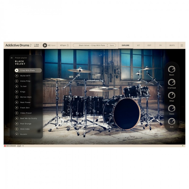 XLN Audio Addictive Drums 2: Black Velvet ADpak - Rozszerzenie do wtyczki (do pobrania)