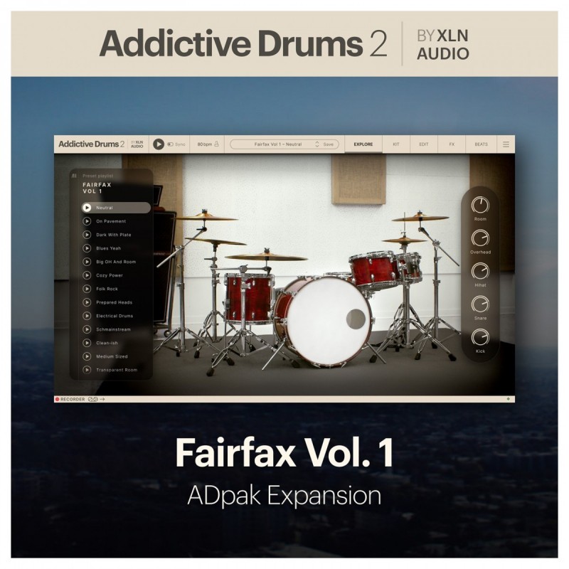 XLN Audio Addictive Drums 2: Fairfax Vol. 1 ADpak - Rozszerzenie do wtyczki (do pobrania)