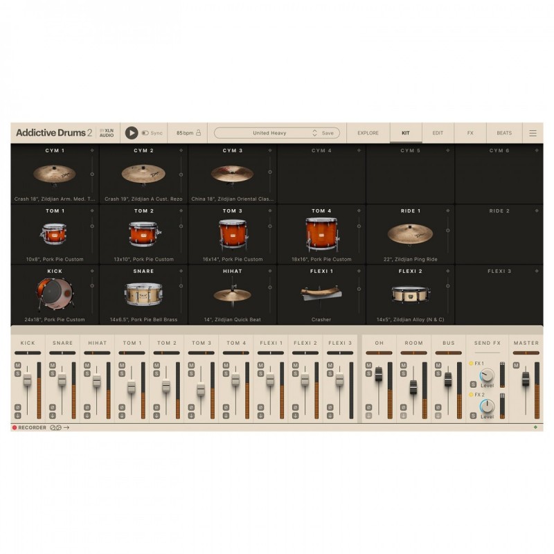 XLN Audio Addictive Drums 2: United Heavy ADpak - Rozszerzenie do wtyczki (do pobrania)