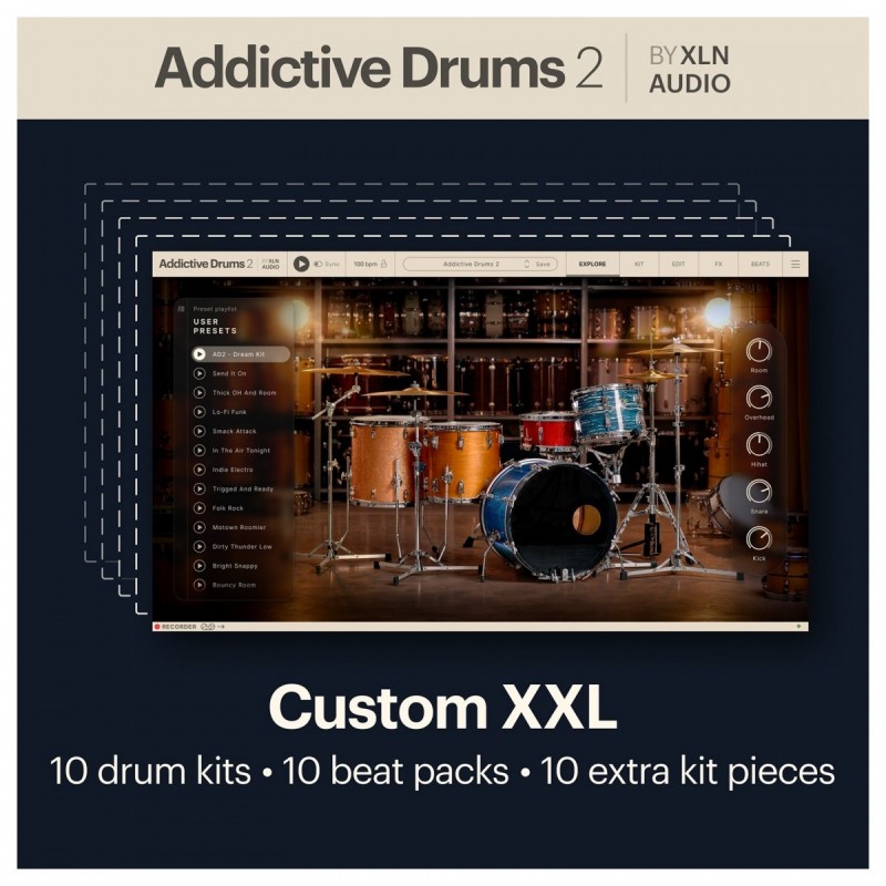 XLN Audio Addictive Drums 2: Custom XXL Collection - Zestaw bibliotek VST (do pobrania)