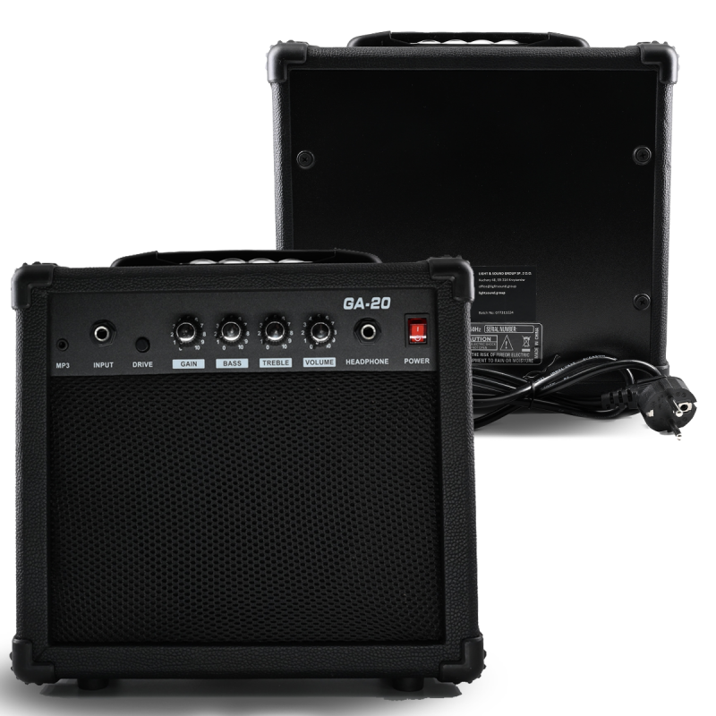 V-TONE EGA 39 BK gitara elektryczna 4/4 SSS wzmacniacz pokrowiec zestaw - 7 - Elektryczne ze wzmacniaczem - V-TONE EGA 39 BK git