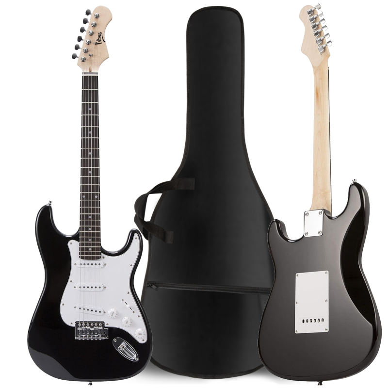 V-TONE EGA 39 BK gitara elektryczna 4/4 SSS wzmacniacz pokrowiec zestaw - 9 - Elektryczne ze wzmacniaczem - V-TONE EGA 39 BK git