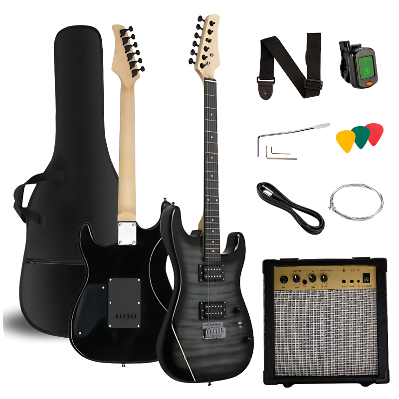 V-TONE EGW 39 GY gitara elektryczna 4/4 HH wzmacniacz pokrowiec zestaw - 1 - Elektryczne ze wzmacniaczem - V-TONE EGW 39 GY gita