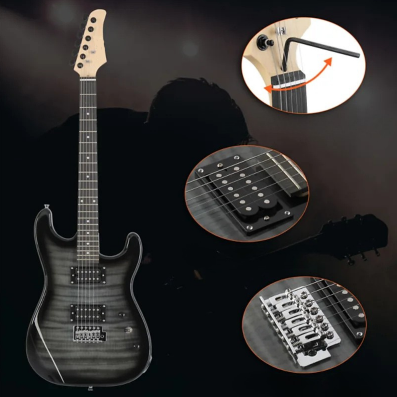 V-TONE EGW 39 GY gitara elektryczna 4/4 HH wzmacniacz pokrowiec zestaw - 6 - Elektryczne ze wzmacniaczem - V-TONE EGW 39 GY gita