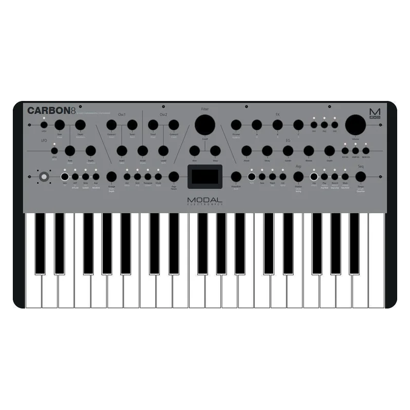 Modal Carbon8 syntezator cyfrowy - 1 - Syntezatory - Eksperymentalny syntezator cyfrowy, 37 klawiszy, 8-głosów, 2 oscylatory[każ