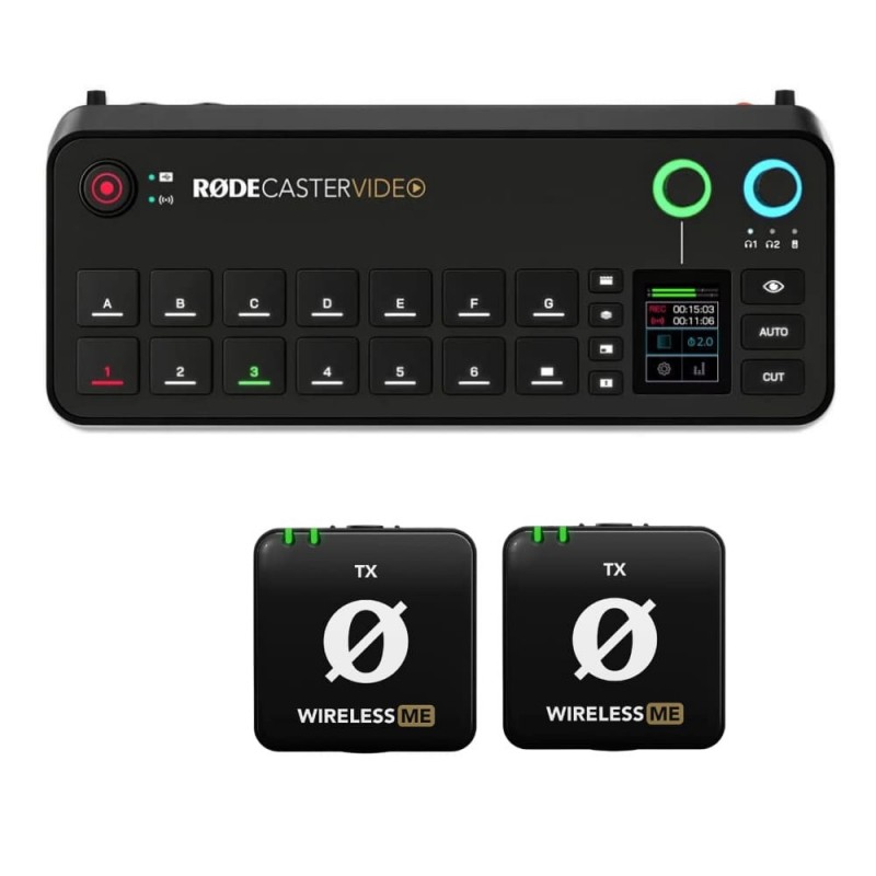 RodeCaster VIDEO + 2x Rode Wireless ME TX Studio do Podcastu Zestaw
