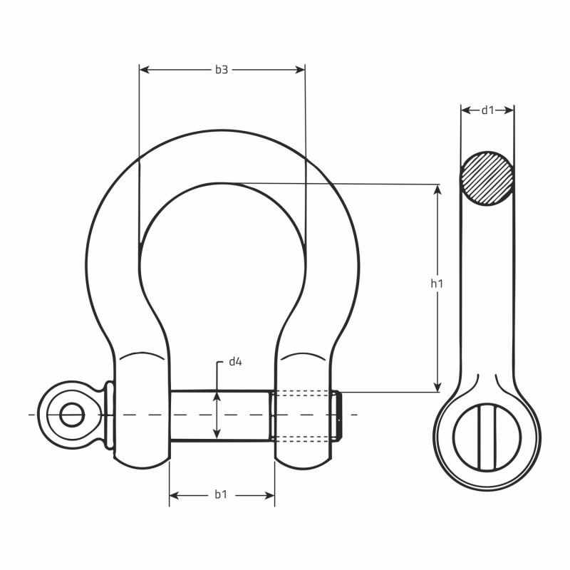 Riggatec Shackle 3/8" WLL 1,0t Black - Kotwica śrubowa