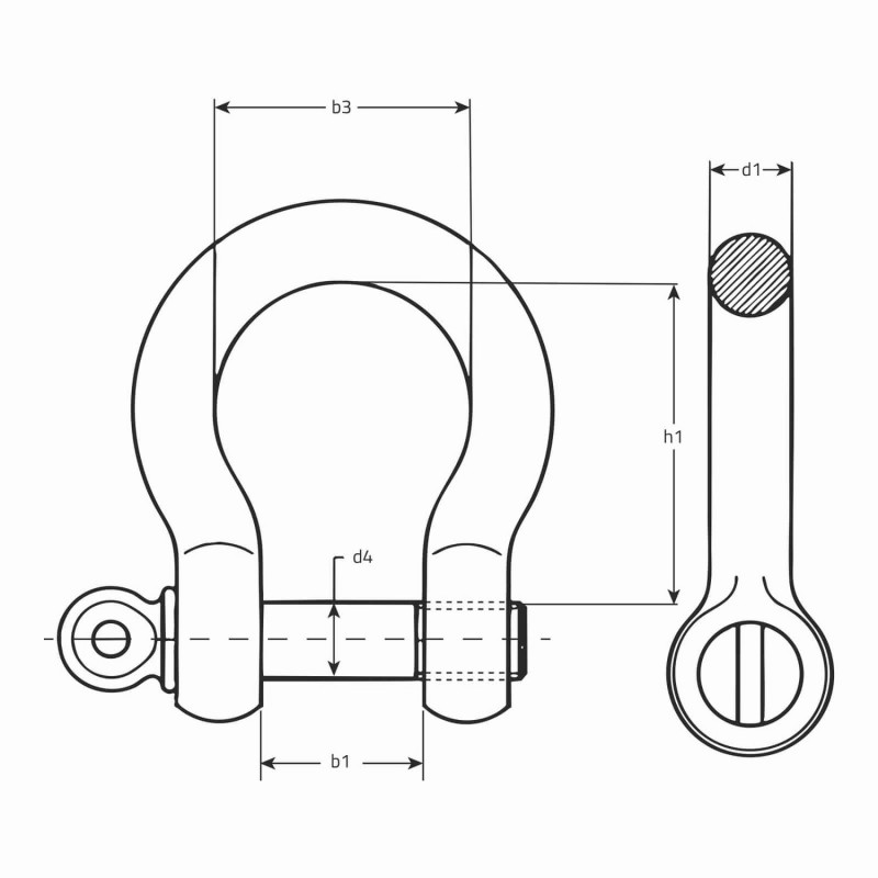 Riggatec Shackle 5/8" WLL 3,25t Black - Kotwica śrubowa