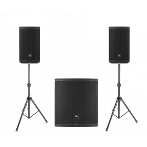 Zestaw nagłośnieniowy JBL EON, 2x kolumna EON710, 1x subwoofer EON718S statywy