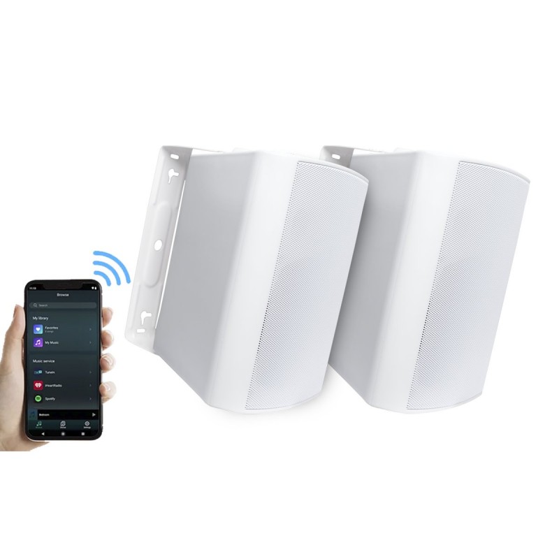 Zestaw ścienny Laudio Wally 5 PRO BT - Głośnik Aktywny + Pasywny Bluetooth IP55 biały