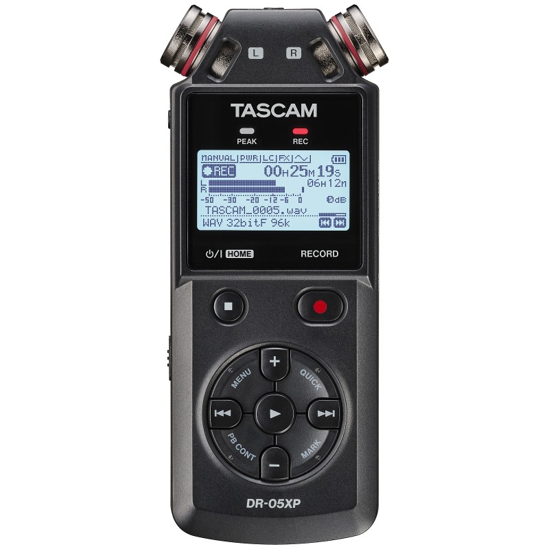 Tascam DR-05XP - rejestrator cyfrowy - 1 - Rejestratory - Ręczny rejestrator cyfrowy stereo z interfejsem audio USB umożliwia ła