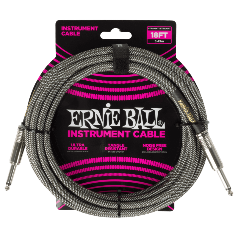 Ernie Ball 6433 Kabel instrumentalny prosty/prosty 5.49 m