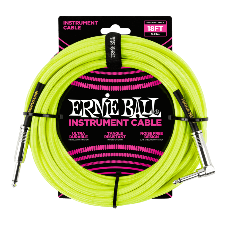 Ernie Ball 6085 Kabel instrumentalny prosty/kątowy 5.49 m