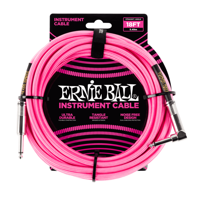 Ernie Ball 6083 Kabel instrumentalny prosty/kątowy 5.49 m