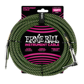 Ernie Ball 6077 Kabel instrumentalny prosty/kątowy 3.05 m