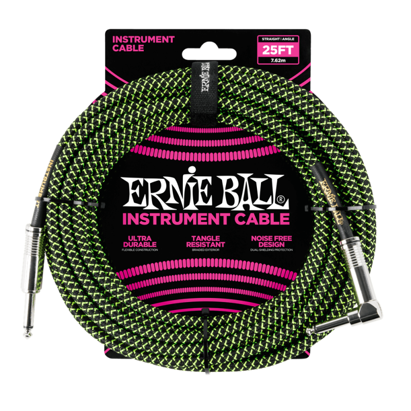 Ernie Ball 6066 Kabel instrumentalny prosty/kątowy 7.62 m