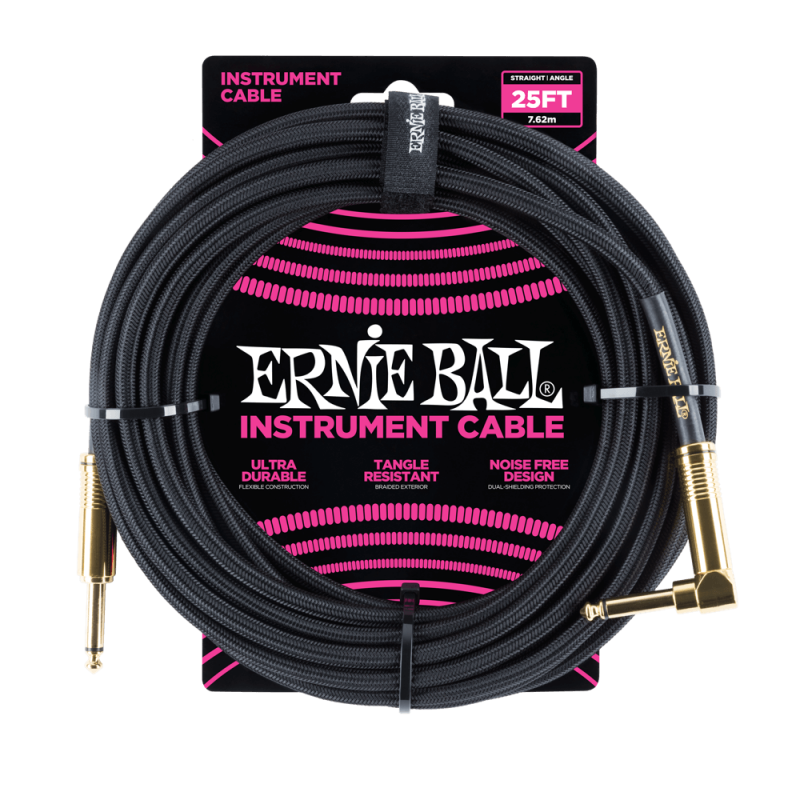 Ernie Ball 6058 Kabel instrumentalny prosty/kątowy 7.62 m