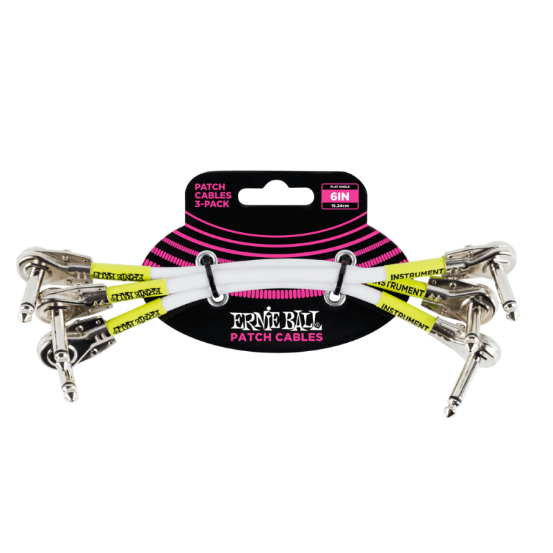 Ernie Ball 6052 Kabel krosowy płaski kątowy/płaski kątowy 15.24 cm 3 szt.