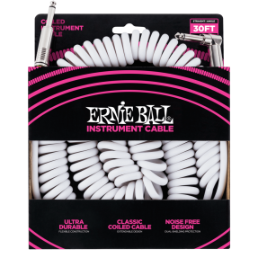 Ernie Ball 6045 Kabel instrumentalny spiralny prosty/kątowy 9.14 m