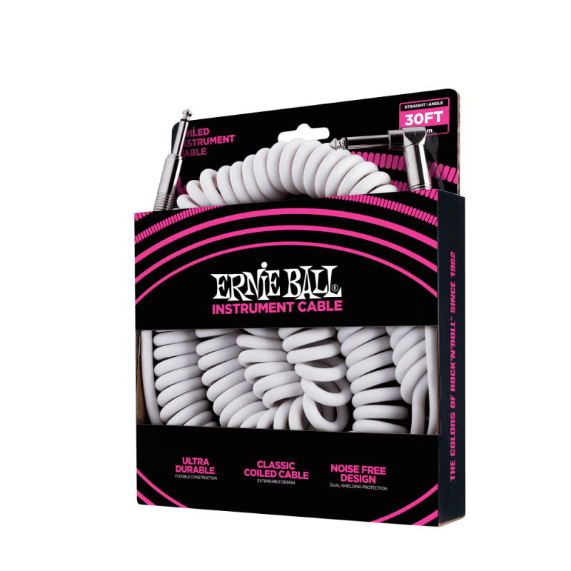 Ernie Ball 6045 Kabel instrumentalny spiralny prosty/kątowy 9.14 m